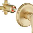 Wall Mount Rough-In Valve Shower Valves Shower Faucet Bathroom Trim Kit Single Handle Tub Shower Valve Mixer Brushed Gold