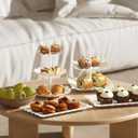 10 Pack Cake Stand Set with 3 x Two-Tier and 3 x Three-Tier Cupcake Stands, Plastic Dessert Table Stand Set 3 Tired Cookie Tray and 4 Pcs Dessert Trays