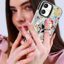 Toycamp for iPhone 16 Plus Case Compatible with Magsafe - Cute Design 360 Magnetic Ring Holder Stand Kickstand Funny Cat in Flower Girly Pretty Fashion TPU Phone Covers for Women Tenn Girls