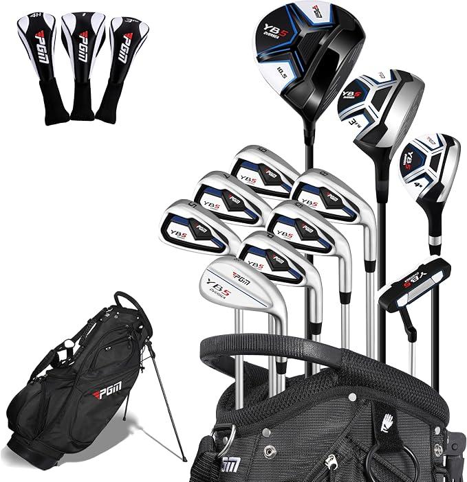 PGM 15 Pieces Men's Complete Golf Club Set for Right Handed Size: Length: Standard Style Name: 15 Pieces - Steel