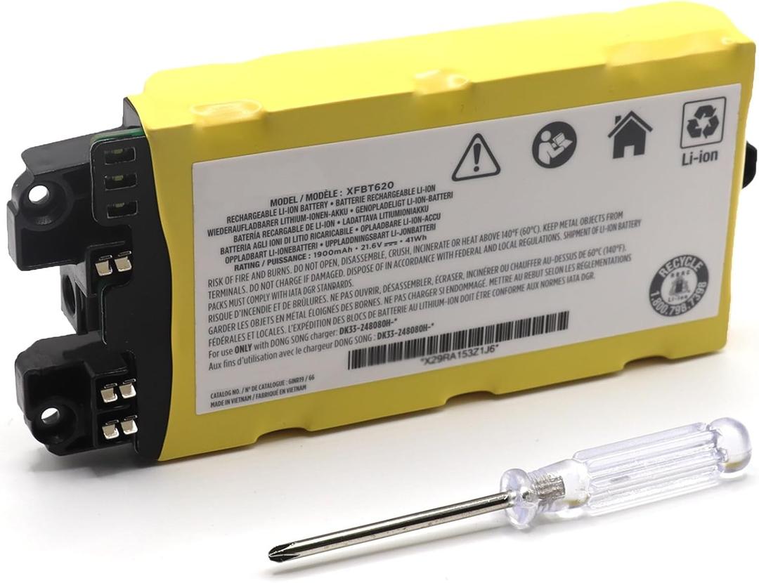 XFBT620 Lithium Ion Battery Replacement for Shark Cordless Vacuum IX140 IX141 IX142 IZ140 IZ140C IZ141C IZ142 UZ145 WZ140 WZ240 WZ250 Series 21.6V 41Wh 1900mAh