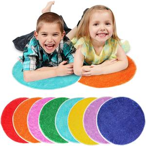 8 PCS Kids Carpet Circle Seats 16 Inch Classroom Circular Rugs Soft Non-Slip Round Floor Cushions for Kids Playroom Rug Daycare Floor Mats Sitting, 13.4 square feet
