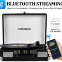 Vinyl Record Player 3-Speed Bluetooth Portable Suitcase Belt-Driven Record Player with 2 Built-in Stereo Speakers Vinyl Vintage Turntable Phonograph Records Player with RCA Line Out, AUX Out (Black)
