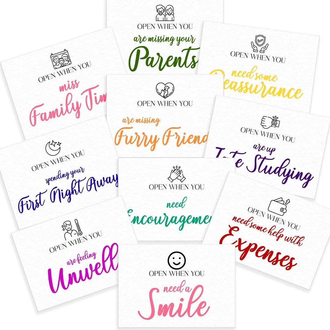 College Gifts for Son Daughter from Parents, 24 Pcs Open When Envelopes for College Student, College Survival, Going Away to College Gifts, Leaving Home Gift, University Gift