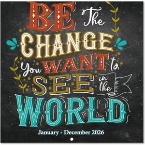 2026 Calendar - Wall Calendar 2026, Jan. 2026 - Dec. 2026, 12" x 24" (Open), 12-Month Wall Calendar with Unruled Blocks, Thick Paper - Motivational Sentence