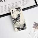 3 x NITITOP Compatible with iPhone 11 Case Cute Aesthetic Butterfly Pattern for Women Girls Soft TPU Shockproof Stylish Full Camera Protective Phone Cover - White
