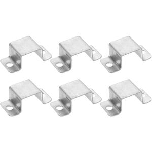 2 x uxcell 6Pcs 42x32 mm U Shaped Connector Bracket, Square Tube Strap Clamp Galvanized Steel Pipe Clamp Wood Deck Fence Post Tie for Water Pipes Stairs Railing Installation, Silver