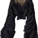 Bell Sleeve Tops for Women Dressy Tops for Evening Wear Lace Blouses for Women (One Size, Black)