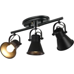SEEBLEN 3-Lights Ceiling Track Lighting Fixtures Can Used for Mirror Front Wall Lights, Adjustable Ceiling Spotlight 3-Light Vanity Lamp