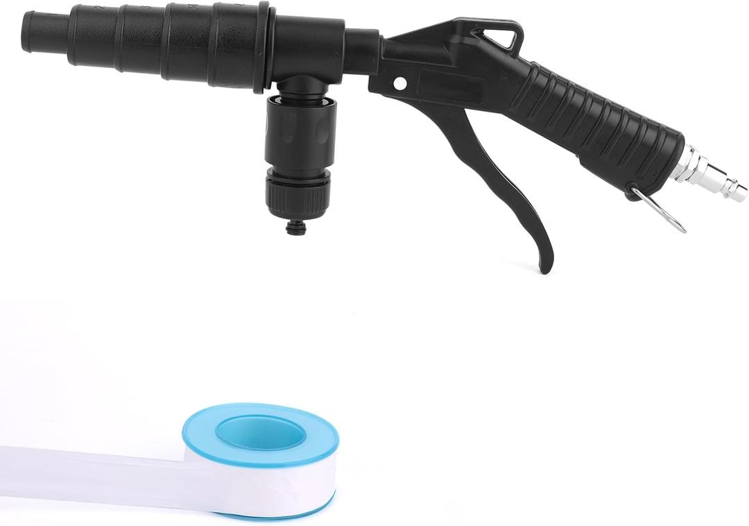 Coolant System Flush Gun, Heater Core Flush Kit, Air & Water Combo Flushing Set with Nozzles for 19-40mm Hoses Radiator Tankless Water Heater Cleaning Tool