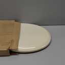 HIGHCRAFT Premium Round Toilet Seat with Slow-Close Design, Adjustable Hinges & Quick Removal Mechanism - Molded Plastic Toilet Seat - Fits Standard Round Toilets - Toilet Seat in Bone/Beige