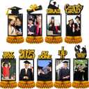 Spiareal 9 Pcs Graduation Decorations Class of 2026 Table Centerpieces Congrats Glitter Grad Honeycomb for Photo Toppers 2026 Congratulate Graduation Party Decor Favor Supplies(Gold)