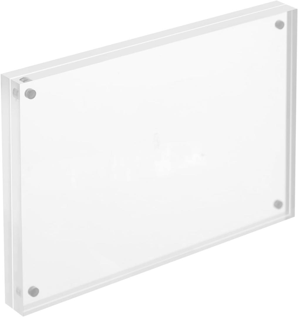 Fvscgjmwp Acrylic Photo Frame, Transparent Photo Frame, Photo Frame, Magnetic Acrylic Building Block Photo Frame, Desktop Frameless Photo Display, 5 Pack