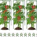 MQUPIN Tomato Cages,3 Packs Square Tomato Cage for Garden Plant Support,41 * 15 * 15in Heavy Duty Steel Plant Tower Stakes Trellis for Climbing Vegetables Flowers Fruits