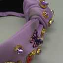 Music Headbands for Women, Singer Fans Valentines Day Gifts, Guitar Red Lip Rhinestone Wide Jeweled Knotted Headband, Crystal Beaded Jeweled Headband Hair Accessories Concert Birthday Gift (Purple)