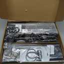 No-Drill Room Divider Curtain Set: Includes 106" W x 84" L Black Curtain & Adjustable Pole Brackets (35-100" W x 43-120" H Adjustable Range)