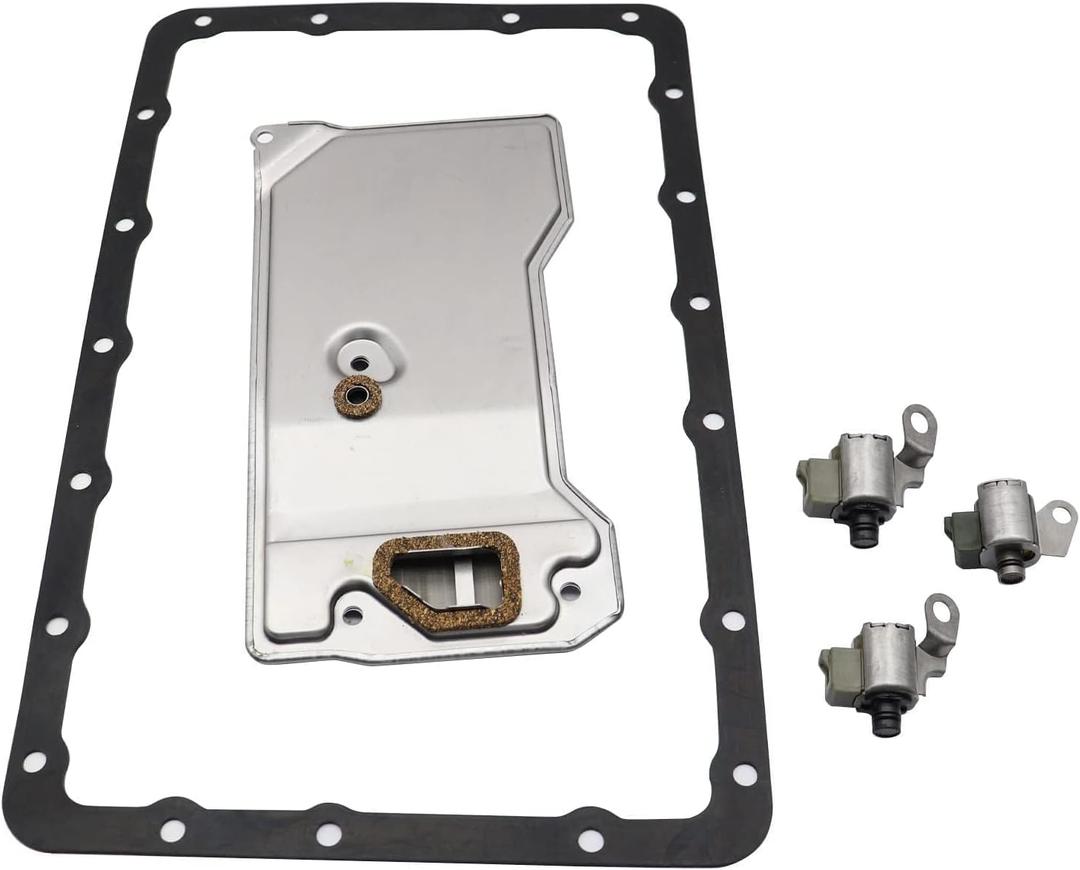 GXARTS A340 AW4 Transmission TCC Lock Up Solenoid Shift Solenoids and Transmission Filter Gasket Fit for Jeep Cherokee Wagoneer 1986 UP Toyota 4Runner Pickup Supra T100 Tacoma 1992-1997 Lexus SC300
