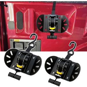 2PCS Retractable Ratchet Straps Compatible with 2016-2025 Toyota Tacoma & Tundra Heavy Duty Truck Bed Accessories Auto Retract Securing Strap Tie Down System Replacement for 2025 Tacoma Accessories