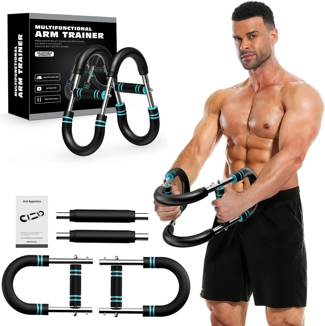 Twister Arm Trainer, Adjustable Chest Workout Equipment for Men & Women, Home Gym Strength Trainer, Muscle Builder & Strength Training for Arms, Chest (Blue, 20-60lb)