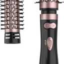 ANWA Rotating Hair Dryer Brush, 4-in-1 Hot Air Styler and Rotating Brush, Rotating Blow Dryer Brush with 2 Detachable Brushes(1.5"& 2"), Black