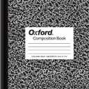 10 x Oxford Composition Notebook, College Ruled Paper, 9-3/4" x 7-1/2", Black Marble Covers, 100 Sheets, 1 Book (63796)