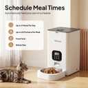 VOLUAS Automatic Cat Feeders - Pet Food Dispenser for Dry Food, Timed Cat Feeder with Desiccant Bag, Programmable Portion Size Control 4 Meals Per Day, 10s Voice Recorder