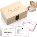 52 Pcs Pink Graduation Advice and Wishes Cards Wooden Box Set with Hope and Advice Cards for High School and College Graduation Party Theme Activity Supplies Holiday Blessing Gifts