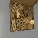 Elegant Lineshading 30-Piece Wooden Table Numbers - Rustic Gold Wedding Seat Numbers with Holders for Reception, Party & Event