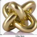 Golden Knot Statue, Three Knot Sculpture Home Decor Accents, Knot Sculptures and Statues for Rustic Coffee Table Living Room Dining Table Entryway Entrance Shelf Small Decorations and Accessories