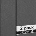 Olanglab Acoustic Panels 2 Pack, 48''x24'' Large Sound Panels, Fabric Wrapped Sound Proof Foam Panels for Walls, Sound Absorbing Panels for Recording Studio Acoustical Treatments (Dark Gray)