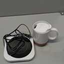 Coffee Mug Warmer & Mug Set for Desk, Electric Coffee Cup Warmer with Ceramic Mug, Smart Heated Coffee Mug with Auto Shut Off for Office/Home, Christmas/Birthday/Coffee Gifts for Men & Women, White