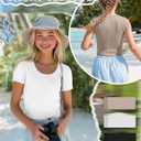 3 Pack Girls Shirts Scoop Neck Ribbed T Shirts Teens Short Sleeve Slim Fit Summer Tees for Kids Age 5-14