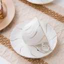 Agyiuns Tea Cups Set Of 6, Tea Cup And Saucer Set,6oz for Tea,Coffee, Latte, Cafe Mocha, Porcelain Tea Party Set (White with gold thread set of 6)