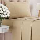 Twin XL Size 3 Piece Sheet Set - Comfy Breathable & Cooling Bed Sheets Set - Hotel Luxury Bedding for Women, Men, Kids, Teens, Boys & Girls - Deep Pockets, Soft & Wrinkle Free - Tan (Heathered Sheets)