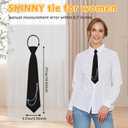Ties for Women, Black Womens Tie Pre Tied Punk Skinny Tie for Shirts Uniform (Black)