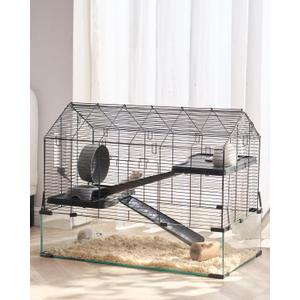 VEVOR Hamster Cage, 360 Viewing Transparent Hamster Habitats, Small Animal Cage, 29.5 x 17.3 x 24 in, Ventilated Pet Mouse Cages with Water Bottle, Portable Hamster House for Rats, Guinea Pigs (29.5"L x 17.3"W x 24.0"H)