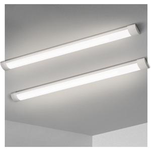 KILIPOL 4FT LED Batten Light, Ceiling Surface Mounted Slim LED Tube Lights, 40W 4000K Neutral White for Office, Shop, Garage, Home, 2 Packs