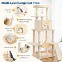 ABCPET 63" Multi-Level Cat Tree Tower for Indoor Cats, Beige