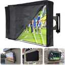 Outdoor TV Cover 55-58 Inch with Clear Scratch Resistant Front Flap + Bottom Cover, HOMEYA 600D Weatherproof & Waterproof TV Screen Protector, Fits Most TV Mounts Stands with Remote Controller Pocket