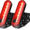 Ascher USB Rechargeable LED Bike Tail Lights 2 Pack, Bright Bicycle Cycling Rear Light, 4 Light Mode Options Safety Bike Light for Adults Kids Men Women Road Mountain(2 USB Cables Included)