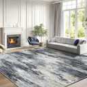 AMADA HOMEFURNISHING 8x10 Area Rug for Living Room, Modern Abstract Rug with Non-Slip Backing & Low Pile, Large Washable Rug with Abstract Pattern for Bedroom, Dinning Room, Home Office, Light Grey