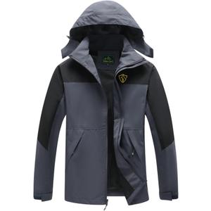 GIISAM Rain Jacket for Men, Men's Waterproof Raincoat Lightweight Rain Jackets Outdoor Rain Coat Windbreaker with Hood (Small, Grey)