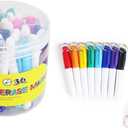 SKKSTATIONERY 36-Pcs Mini Dry Erase Markers with Key Ring, Whiteboard Markers, Marker Pens 3.5'', Markers