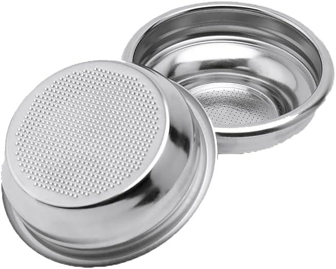 Stainless Steel Filter,Coffee Machine Accessories,UltraFine filtration Basket, Double Cup Coffe Strainer, Forcing Multihole leach Strainerfor Espresso Maker, Home Office