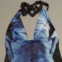 CAPE CLIQUE Rave Outfits for Womens Y2K Rave Tops Sexy Going Out Body Print Baby tee Summer Festival Sleeveless Cami Tank Top (Small, Black-blue)