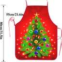 2Pcs Christmas Tree Snowman Aprons Waterdrop Resistant Kitchen Cooking Aprons for Women Men Chef Wedding Cool Bridal Engagement Christmas Gifts for Couple