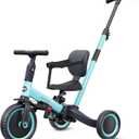 Newyoo Tricycles for 1-3 Year Olds, Toddler Bike, Birthday Gift and Toy for Boys and Girls, Toddler Tricycle with Parent Push Handle, Trike with Backrest and Safety Belt, Blue, TR007