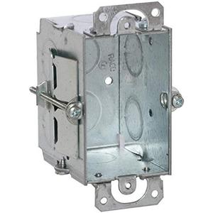Hubbell-Raco 506 Switch Box in 3 x 2-Inch Gangable 2-1/2-Inch. Deep, Eight 1/2-Inch. Knockouts, Old Work, Plaster Ears, Gray Finish (No Size)