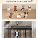 BFNN Free Standing Dog Gate, 16.5" Short Pet Gate for Stairs and Doorways, Up to 48" Wide Foldable Puppy Fence, Indoor & Outdoor Use, No Drilling and No Assembly, for Small & Toy Dogs, Black