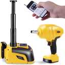 STANDTALL Electric Car Jack Kit Hydraulic Cordless Remote Control 5 Ton 18V with Impact Wrench Automatic Small Portable Tire Change Kit Emergency Repair Tire Tools for SUV Sedans Vehicle MPV